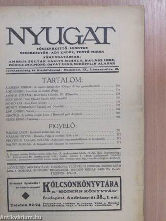 Nyugat 1912. szeptember 1.