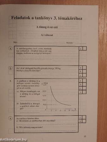 Fizika 6/1 - Témazáró feladatlapok