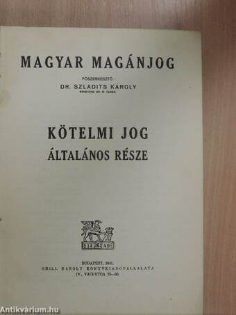 Magyar magánjog III.