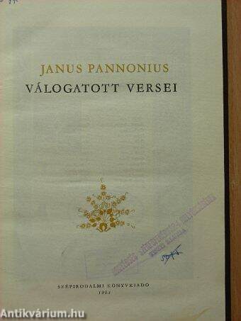 Janus Pannonius válogatott versei