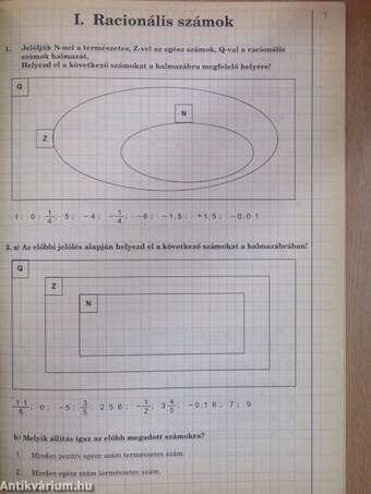 Házi feladat matematikából 7. osztályosoknak