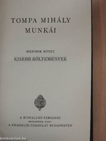 Tompa Mihály munkái II.