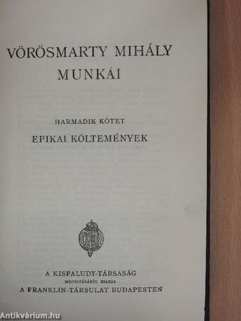 Vörösmarty Mihály munkái III.