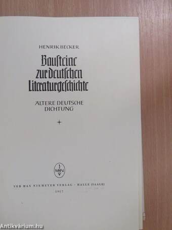 Bausteine zur deutschen Literaturgeschichte