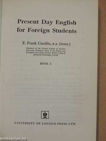 Present Day English for Foreign Students Book 2.