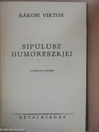 Sipulusz humoreszkjei III.