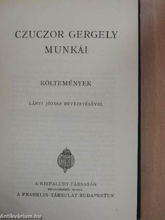 Czuczor Gergely munkái