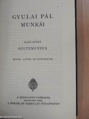 Gyulai Pál munkái I.