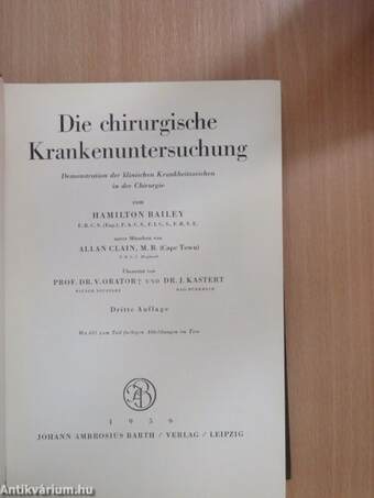 Die chirurgische Krankenuntersuchung