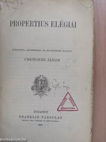 Propertius elégiái