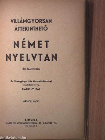 Villámgyorsan áttekinthető német nyelvtan