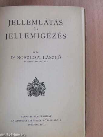 Jellemlátás és jellemigézés