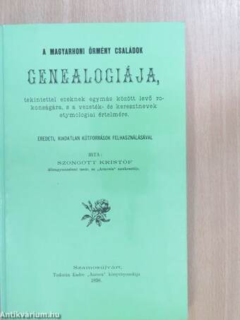 A Magyarhoni örmény családok genealogiája