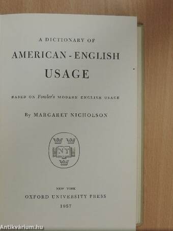 A Dictionary of American-English Usage