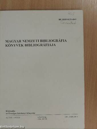 Magyar Nemzeti Bibliográfia - Könyvek bibliográfiája 2001. január 1.