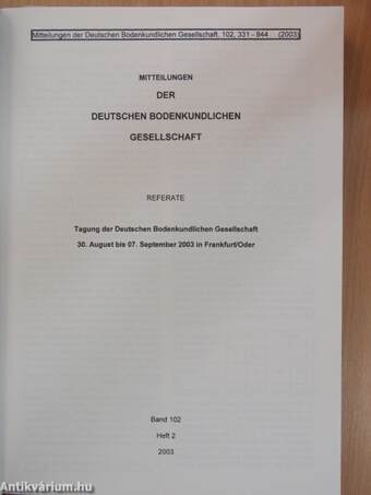 Mitteilungen der Deutschen Bodenkundlichen Gesellschaft 102.