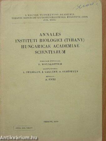 Annales Instituti Biologici (Tihany) Hungaricae Academiae Scientiarum 1959.