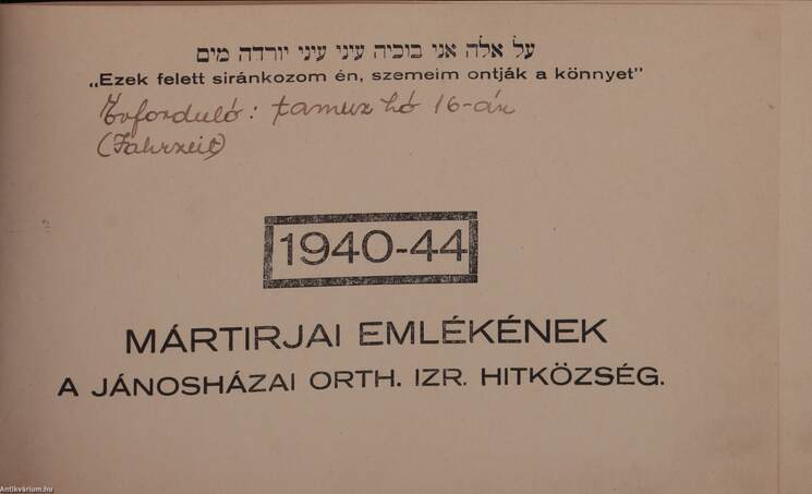 1940-44 mártirjai emlékének