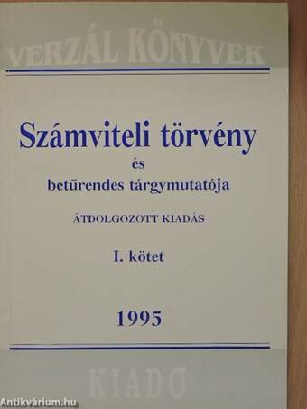 Számviteli törvény 1995/I-II.