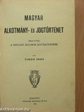 Magyar Alkotmány- és Jogtörténet