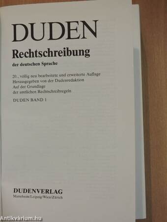 Duden - Rechtschreibung der deutschen Sprache