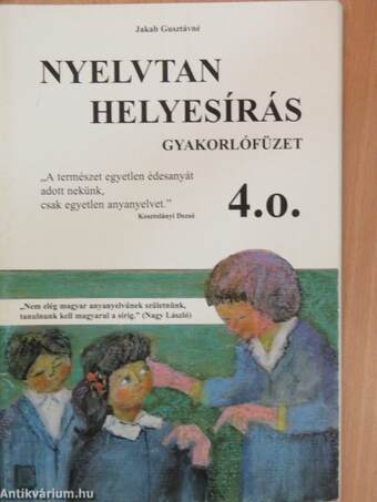 Nyelvtan helyesírás gyakorlófüzet 4. o.