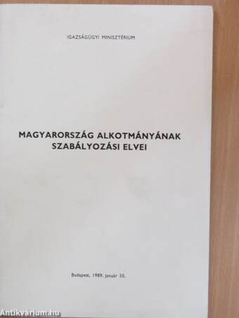 Magyarország alkotmányának szabályozási elvei