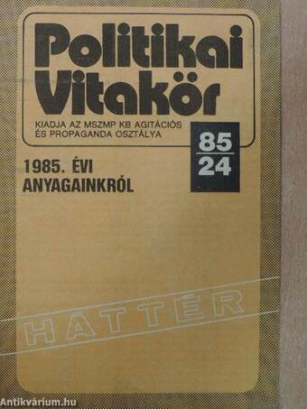 Politikai Vitakör 1985/24.