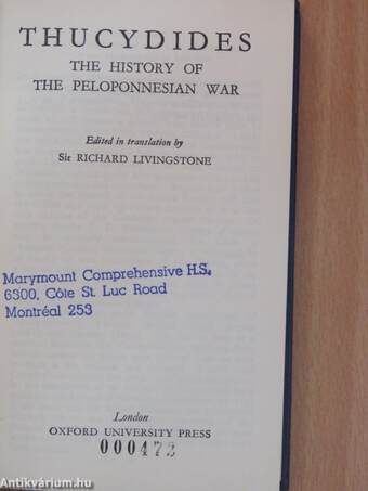 The History of The Peloponnesian War
