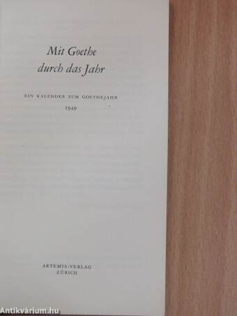 Mit Goethe durch das Jahr