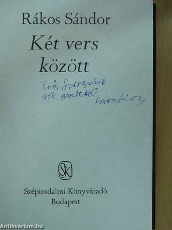 Két vers között (dedikált példány)