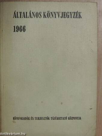 Általános könyvjegyzék 1966