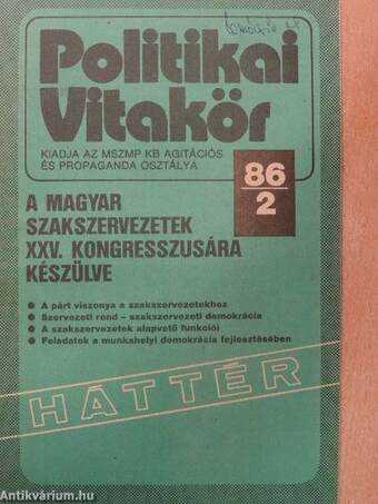 Politikai Vitakör 1986/2.