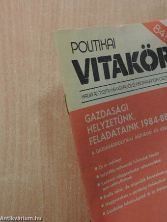 Politikai Vitakör 1984/01