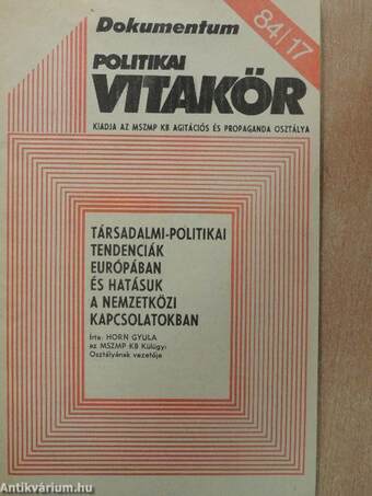 Politikai Vitakör 1984/17