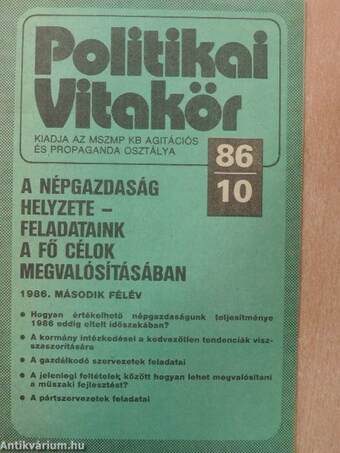 Politikai Vitakör 1986/10.