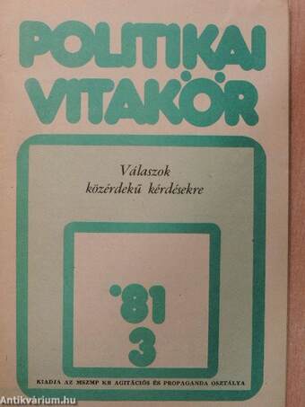 Politikai Vitakör 1981/3.