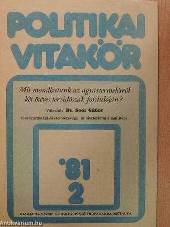 Politikai Vitakör 1981/2.