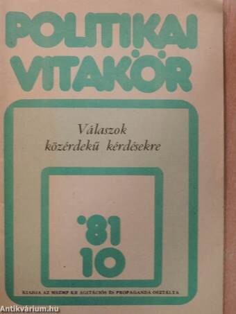 Politikai Vitakör 1981/10.