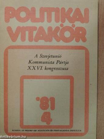 Politikai Vitakör 1981/4.