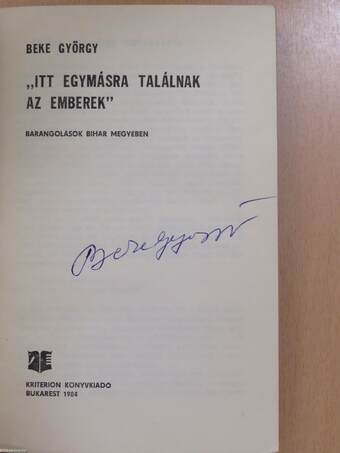 Itt egymásra találnak az emberek (aláírt példány)