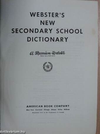 Webster's New Secondary School Dictionary