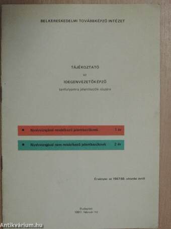 Tájékoztató az idegenvezetőképző tanfolyamra jelentkezők részére