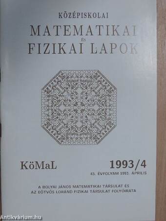 Középiskolai matematikai és fizikai lapok 1993. április