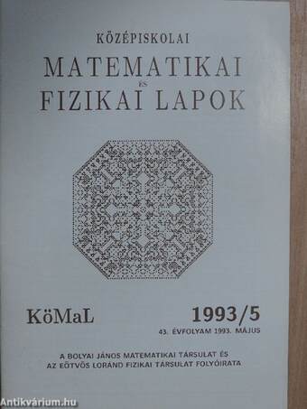 Középiskolai matematikai és fizikai lapok 1993. május