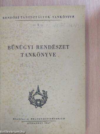 Bűnügyi rendészet tankönyve