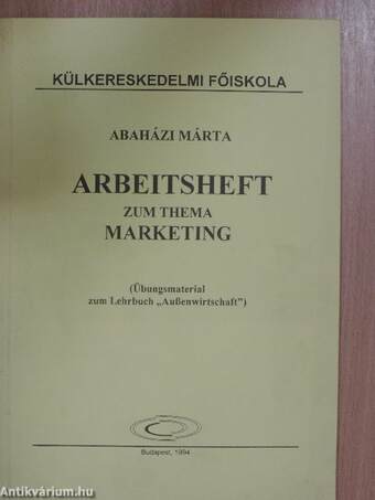 Arbeitsheft zum Thema Marketing