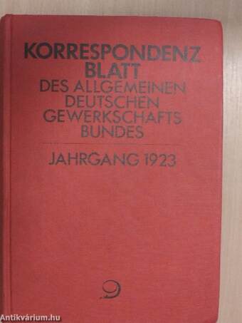 Korrespondenzblatt des Allgemeinen Deutschen Gewerkschaftsbundes - 33. Jahrgang (gótbetűs)