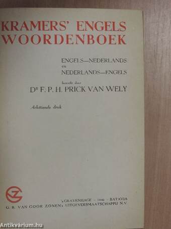 Kramers' Engels Woordenboek Engels-Nederlands en Nederlands-Engels