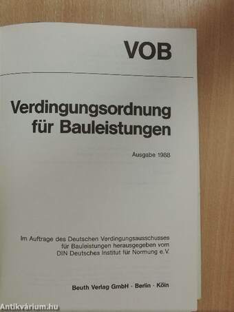 Verdingungsordnung für Bauleistungen